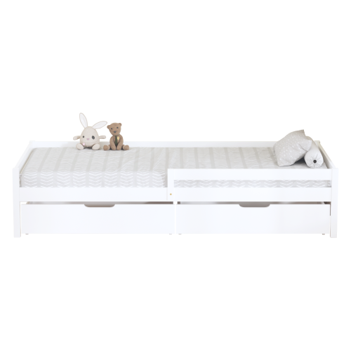 Posteľ s úložným priestorom, 90x200, biela, MIX NEW